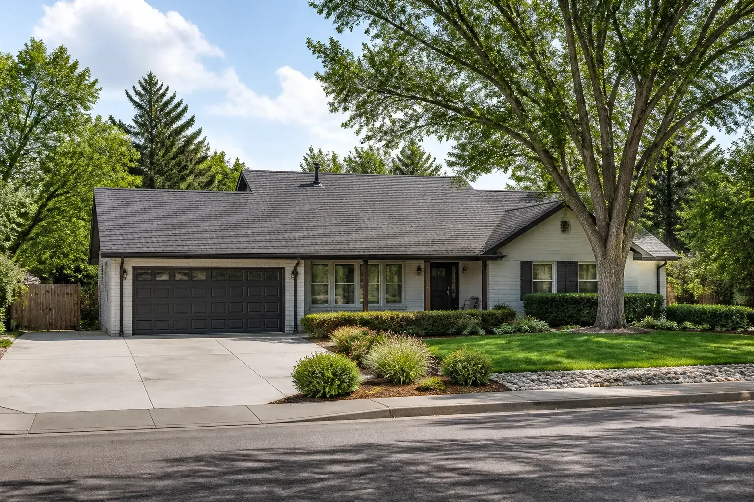 Completed roof replacement on a neat Denver home