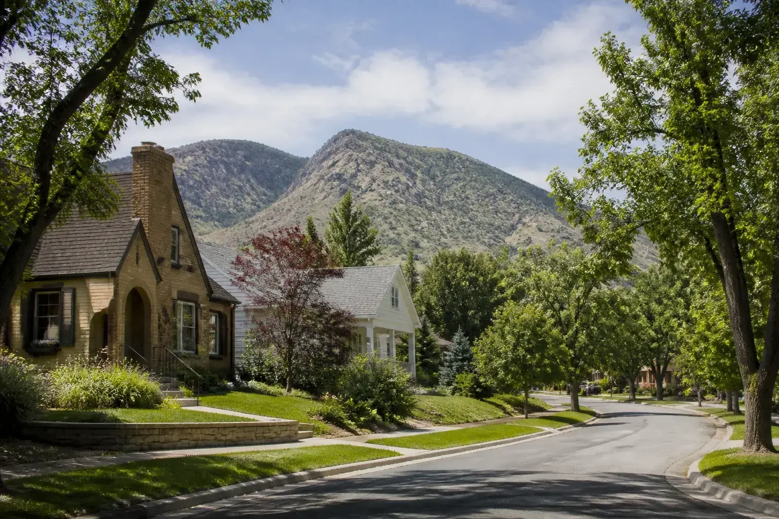 Lakewood neighborhood with foothill backdrop