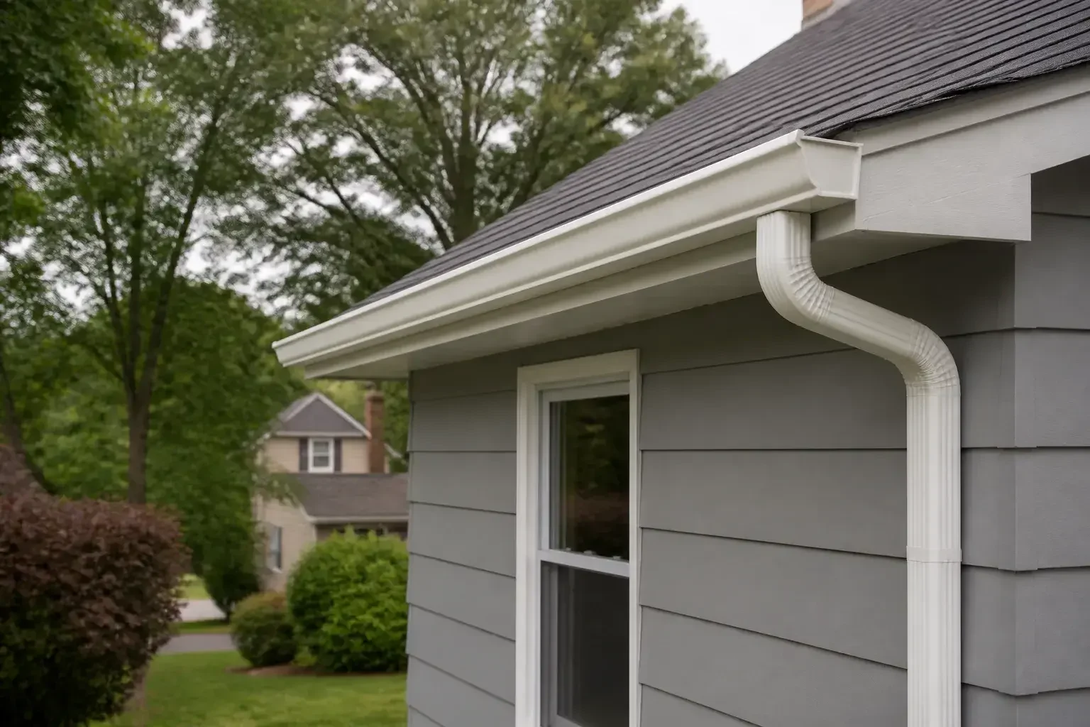New gutter installation on a Lakewood home
